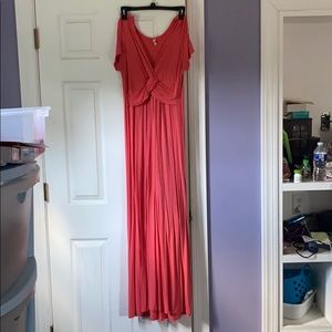 Coral maxi dress
